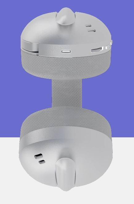 Vista de baixo do Headset Wireless Wise Air Branco Desktop