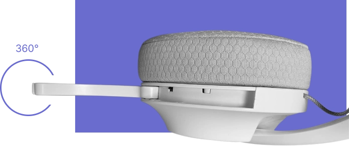 Interior do Microfone do Headset Wireless Wise Air Branco com Especificações