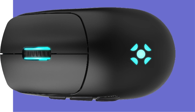 Mouse Gamer Wireless Rogue visão de cima na horizontal