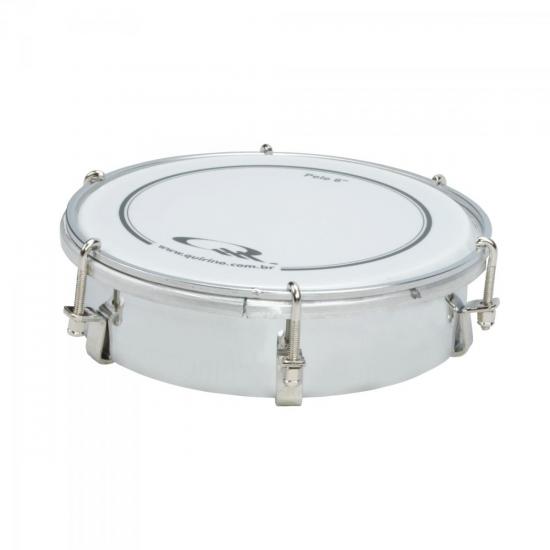 Tamborim de 6\" Espelhado de Metal Cromado QUIRINO por 0,00 à vista no boleto/pix ou parcele em até 1x sem juros. Compre na loja Mundomax!