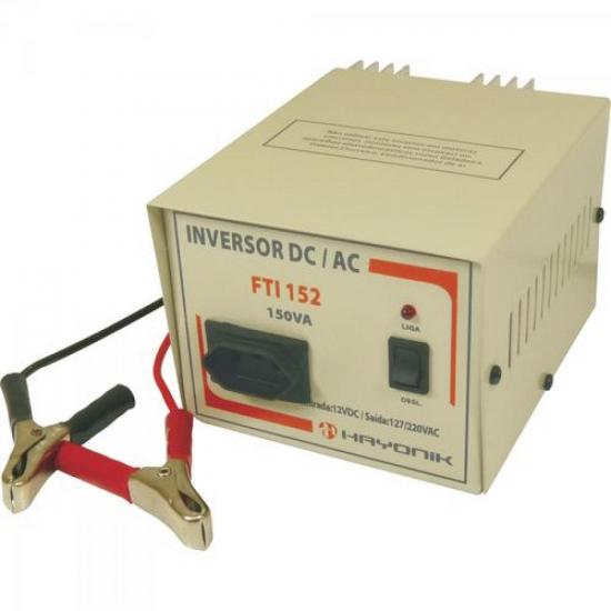Inversor de Tensão 12V para 110/220V 150VA FTI152 HAYONIK por 0,00 à vista no boleto/pix ou parcele em até 1x sem juros. Compre na loja Mundomax!