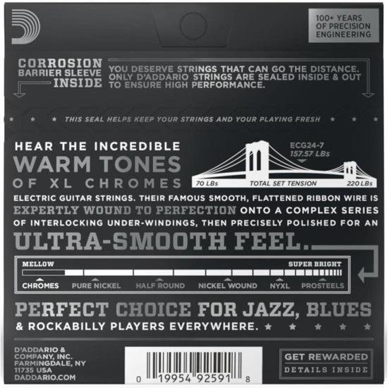 Encordoamento Guitarra 7 Cordas .011-.065 XL Chromes ECG24-7 D\