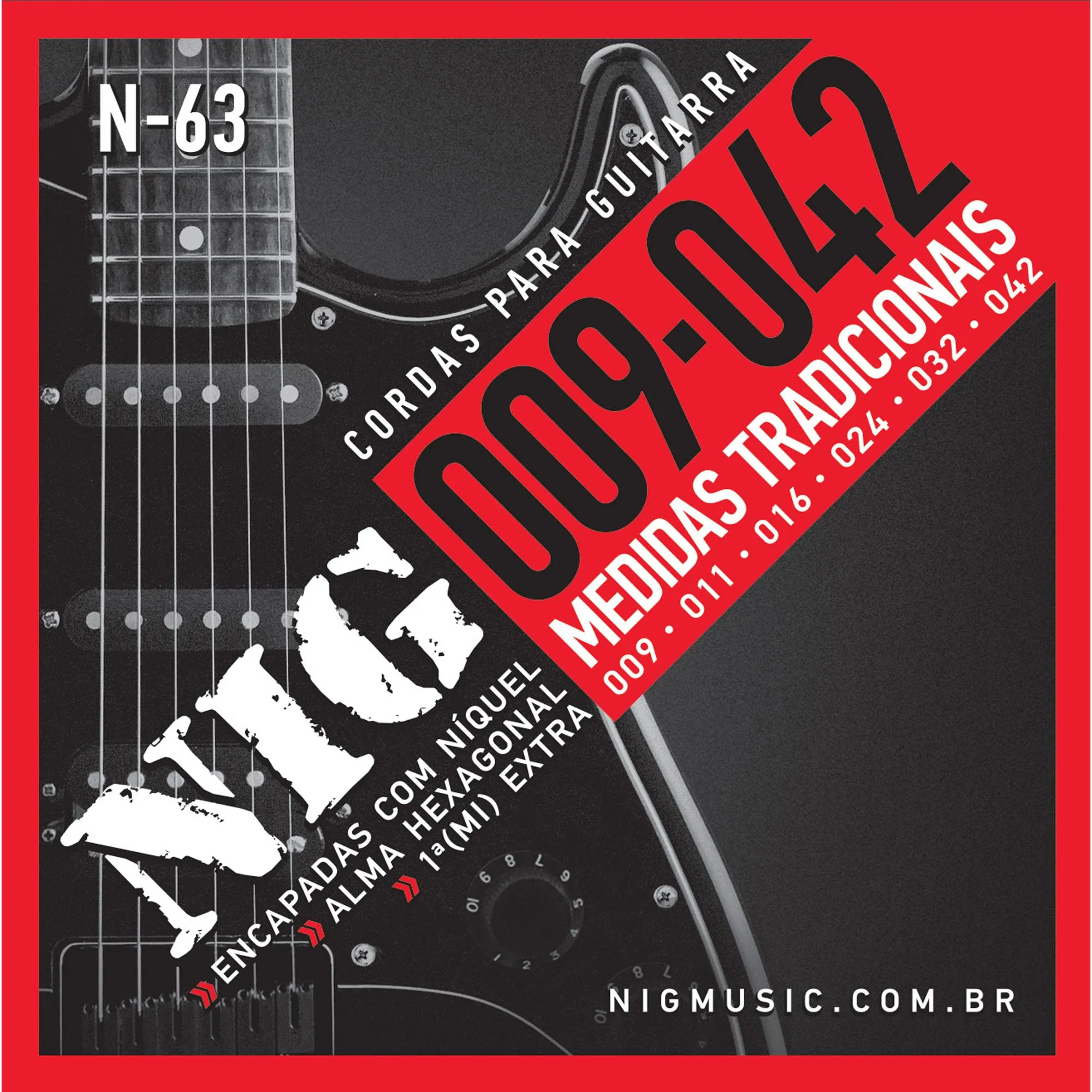 Encordoamento Para Guitarra .009 N63 NIG (12832)
