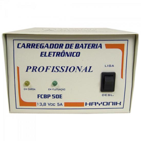 Carregador de bateria FCBP50E 13,8V 5A c/Flutuação HAYONIK por 0,00 à vista no boleto/pix ou parcele em até 1x sem juros. Compre na loja Mundomax!