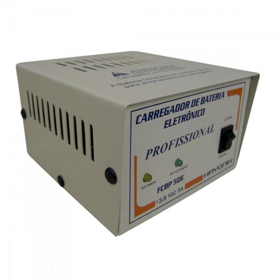 Carregador de bateria FCBP50E 13,8V 5A c/Flutuação HAYONIK por 0,00 à vista no boleto/pix ou parcele em até 1x sem juros. Compre na loja Mundomax!