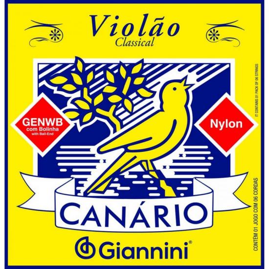 Encordoamento Para Violão Nylon Série Canário Giannini GENWB Com Bolinha (15089)