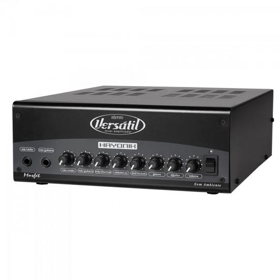 Amplificador 180W 1001 VERSATIL ESTÉREO 70V Preto HAYONIK por 0,00 à vista no boleto/pix ou parcele em até 1x sem juros. Compre na loja Mundomax!
