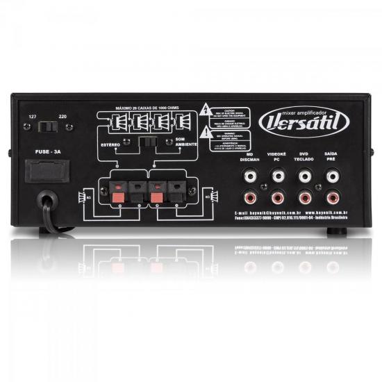 Amplificador 180W 1001 VERSATIL ESTÉREO 70V Preto HAYONIK por 0,00 à vista no boleto/pix ou parcele em até 1x sem juros. Compre na loja Mundomax!