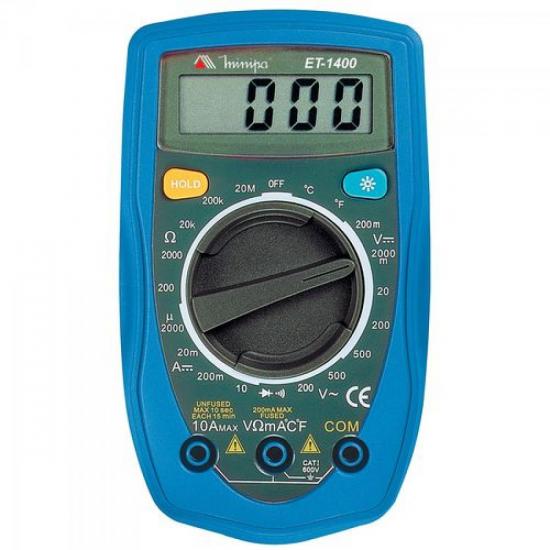 Multímetro Digital ET-1400 MINIPA por 0,00 à vista no boleto/pix ou parcele em até 1x sem juros. Compre na loja Mundomax!