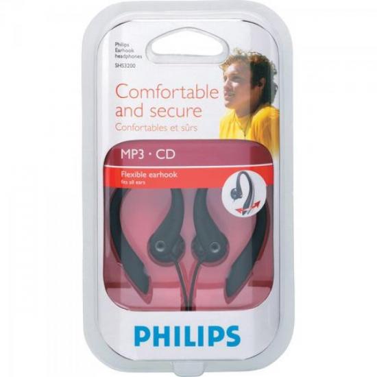 Fone de Ouvido Estéreo Esportivo com Gancho para Orelha SHS3200/10 Preto por 0,00 à vista no boleto/pix ou parcele em até 1x sem juros. Compre na loja Mundomax!