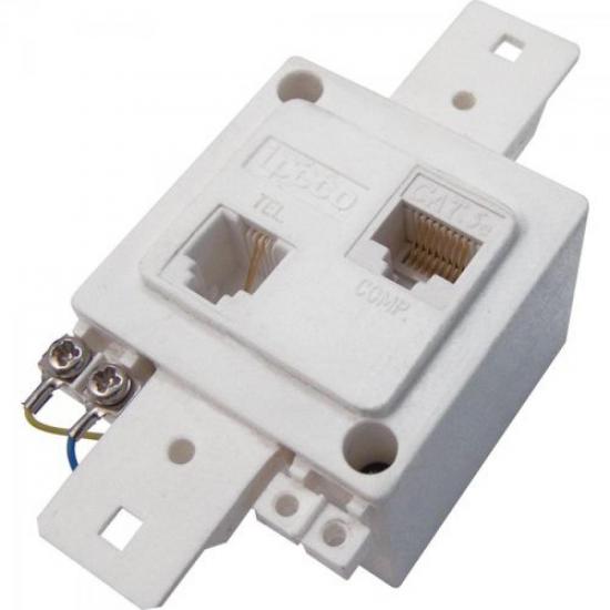 Tomada Keystone RJ45/CAT5 RJ11/2V IPECO por 0,00 à vista no boleto/pix ou parcele em até 1x sem juros. Compre na loja Mundomax!