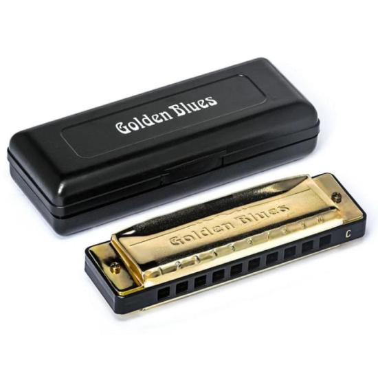 Gaita Diatônica 20 Vozes GOLDEN BLUES DÓ HERING por 245,00 à vista no boleto/pix ou parcele em até 9x sem juros. Compre na loja Mundomax!