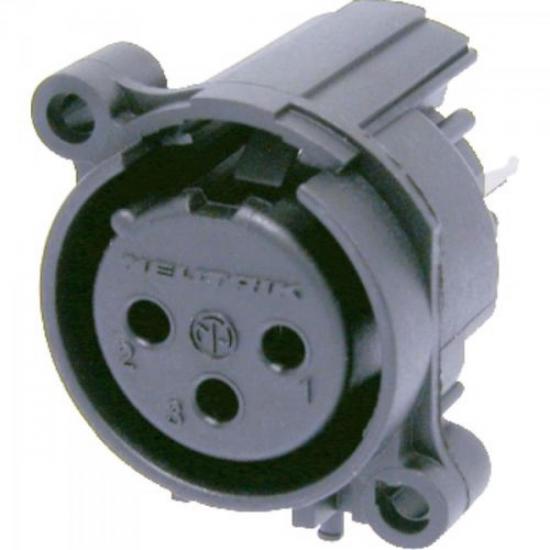 Conector XLR Fêmea NC3FAAV0 3 Polos NEUTRIK por 0,00 à vista no boleto/pix ou parcele em até 1x sem juros. Compre na loja Mundomax!