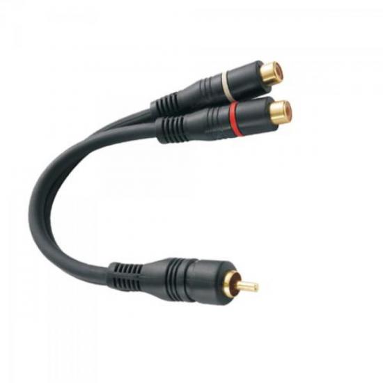 Cabo Y 1RCA Macho + 2RCA Fêmea 20cm Preto GENÉRICO por 13,90 à vista no boleto/pix ou parcele em até 1x sem juros. Compre na loja Mundomax!