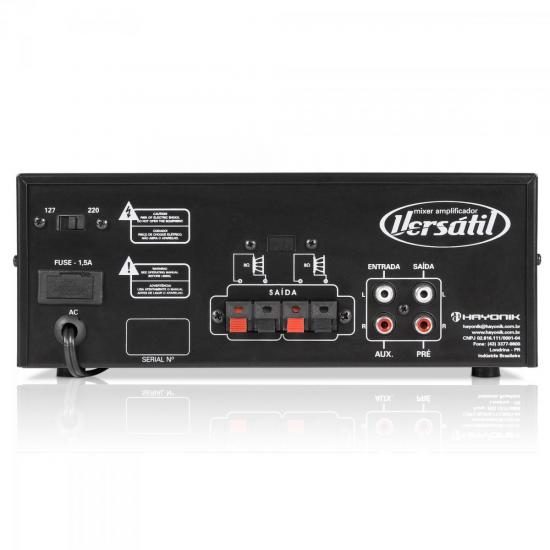 Amplificador 100W VERSATIL MONO Preto HAYONIK por 0,00 à vista no boleto/pix ou parcele em até 1x sem juros. Compre na loja Mundomax!