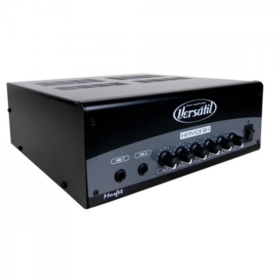 Amplificador 100W VERSATIL MONO Preto HAYONIK por 0,00 à vista no boleto/pix ou parcele em até 1x sem juros. Compre na loja Mundomax!