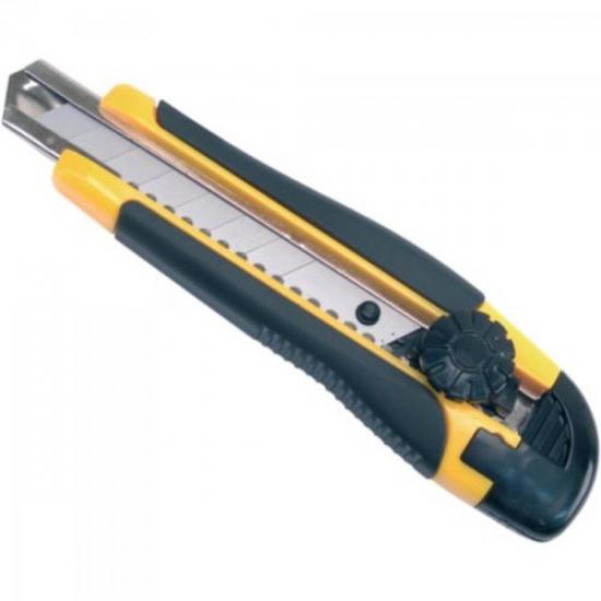 Estilete 18mm ES218 Preto/Amarelo VONDER por 0,00 à vista no boleto/pix ou parcele em até 1x sem juros. Compre na loja Mundomax!