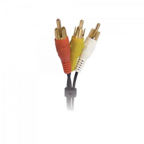 Cabo 3RCA+3RCA Macho Plug Dourado 2 Metros GENÉRICO por 0,00 à vista no boleto/pix ou parcele em até 1x sem juros. Compre na loja Mundomax!
