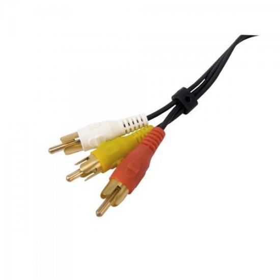 Cabo 3RCA+3RCA Macho Plug Dourado 2 Metros GENÉRICO por 0,00 à vista no boleto/pix ou parcele em até 1x sem juros. Compre na loja Mundomax!