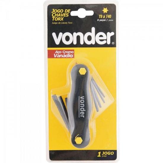 Jogo de Chaves T9 a T40 TORX 8 Preta/Amarela VONDER por 0,00 à vista no boleto/pix ou parcele em até 1x sem juros. Compre na loja Mundomax!