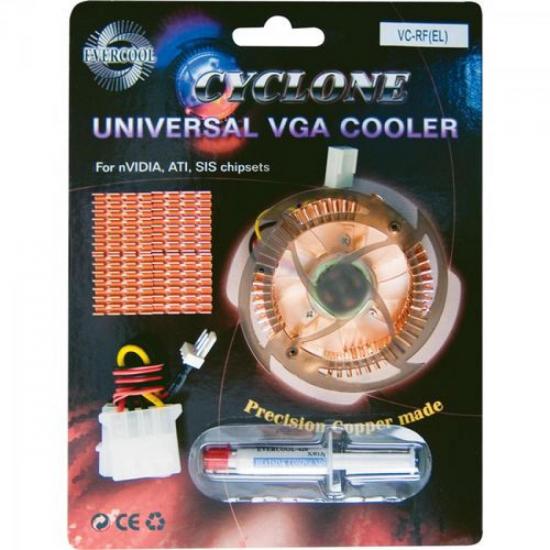 Cooler Cyclone P/Placa Vídeo ATI/NVIDIA VC-RF EVERCOOL por 0,00 à vista no boleto/pix ou parcele em até 1x sem juros. Compre na loja Mundomax!