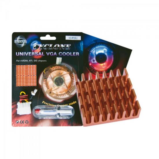 Cooler Cyclone P/Placa Vídeo ATI/NVIDIA VC-RF EVERCOOL por 0,00 à vista no boleto/pix ou parcele em até 1x sem juros. Compre na loja Mundomax!
