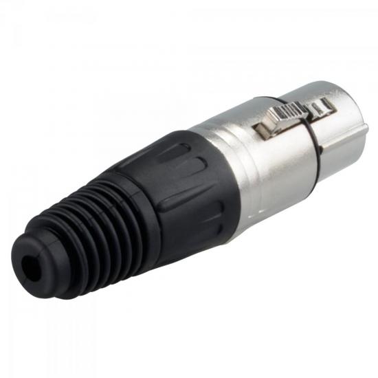 Conector XLR Fêmea TRAD20 Preto HYX por 0,00 à vista no boleto/pix ou parcele em até 1x sem juros. Compre na loja Mundomax!