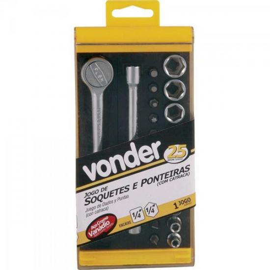Jogo de Soquetes e Ponteiras 25 Peças VONDER por 0,00 à vista no boleto/pix ou parcele em até 1x sem juros. Compre na loja Mundomax!