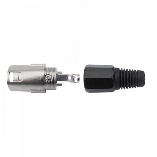 Conector XLR Macho sem Prensa Cabo PSA35 Preto HYX por 0,00 à vista no boleto/pix ou parcele em até 1x sem juros. Compre na loja Mundomax!