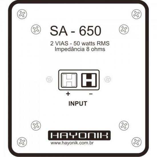 Caixa Acústica Ambience Line Br 50W 2 vias SA-650T HAYONIK por 0,00 à vista no boleto/pix ou parcele em até 1x sem juros. Compre na loja Mundomax!