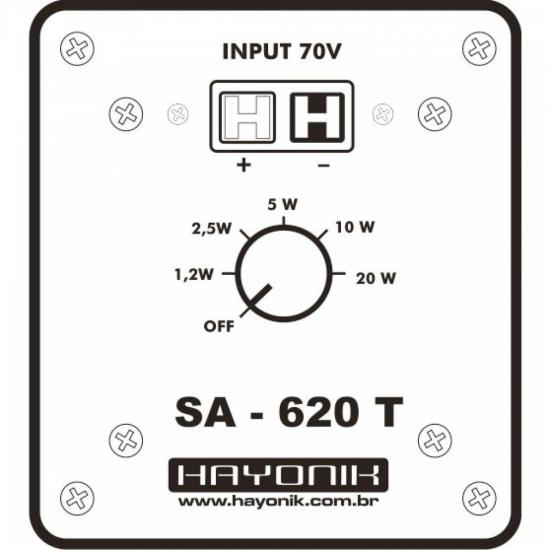 Caixa Acústica Ambience Line Pt 20W 2 vias SA-620T HAYONIK por 0,00 à vista no boleto/pix ou parcele em até 1x sem juros. Compre na loja Mundomax!