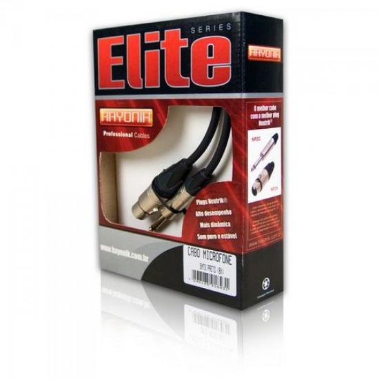 Cabo Microfone Elite XLR(M) x XLR(F) 5 Metros Preto HAYONIK por 0,00 à vista no boleto/pix ou parcele em até 1x sem juros. Compre na loja Mundomax!