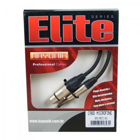 Cabo Microfone Elite XLR(M) x XLR(F) 5 Metros Preto HAYONIK por 0,00 à vista no boleto/pix ou parcele em até 1x sem juros. Compre na loja Mundomax!