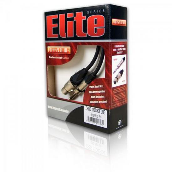 Cabo Microfone Elite XLR(F) x P10 5 Metros Preto HAYONIK por 0,00 à vista no boleto/pix ou parcele em até 1x sem juros. Compre na loja Mundomax!
