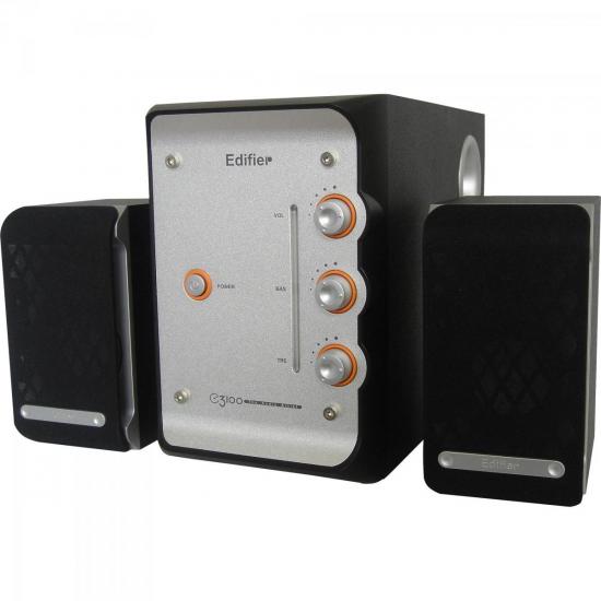 Caixa de Som 2.1 com Subwoofer 28W RMS E3100 Preto/Prata EDIFIER por 0,00 à vista no boleto/pix ou parcele em até 1x sem juros. Compre na loja Mundomax!