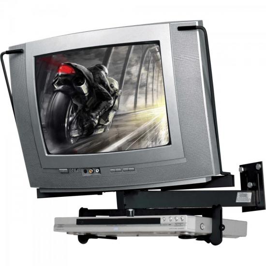 Suporte Para TV CRT 14\" a 21\" + DVD STV10 MULTIVISÃO por 0,00 à vista no boleto/pix ou parcele em até 1x sem juros. Compre na loja Mundomax!