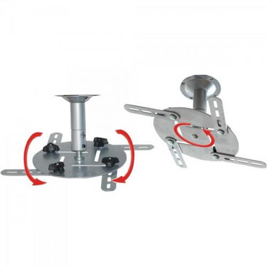 Suporte de Teto para Multiprojetor-P Prata 180/300mm MULTIVISÃO por 0,00 à vista no boleto/pix ou parcele em até 1x sem juros. Compre na loja Mundomax!