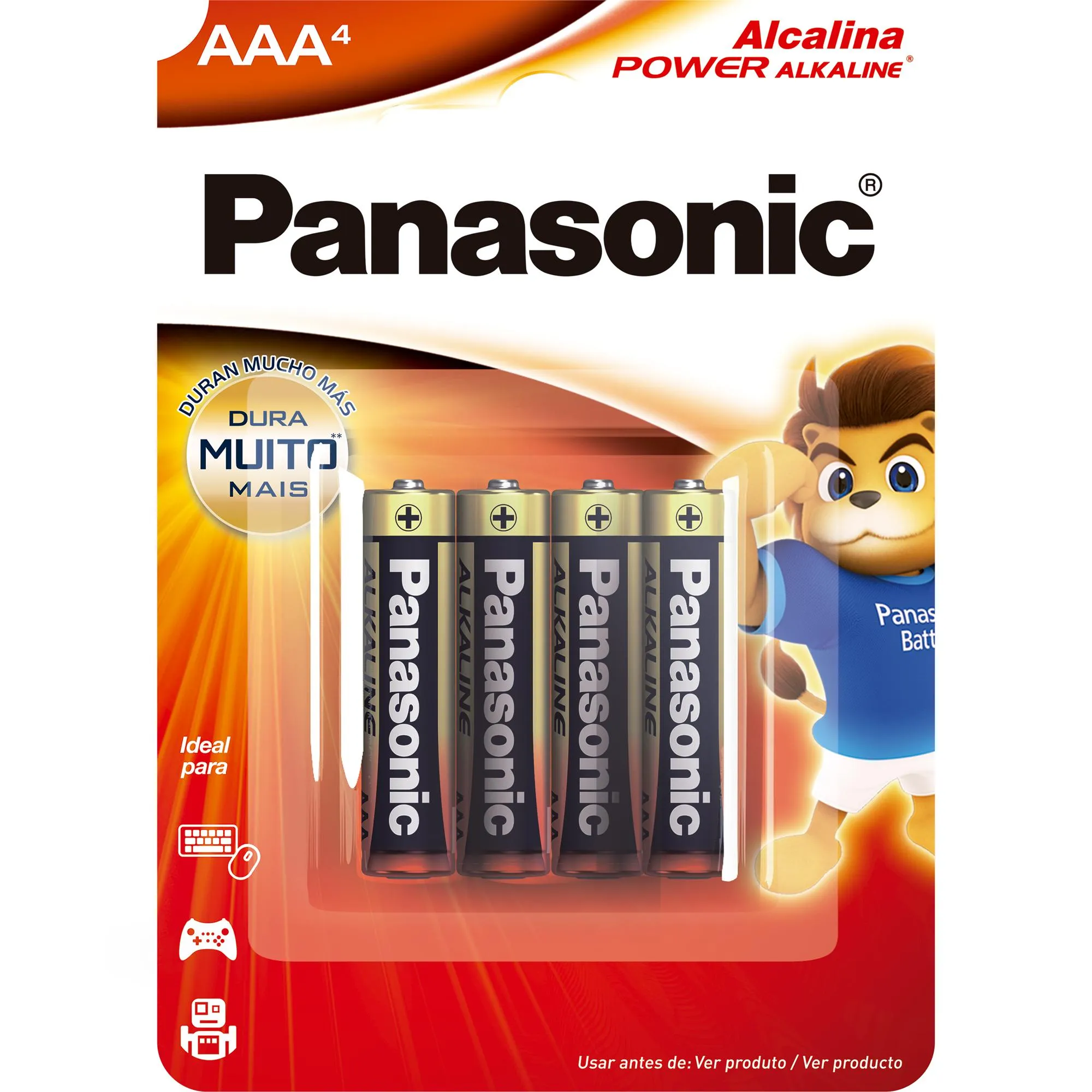 Pilha Alcalina 1,5V AAA LR03 (C/4 Pilhas) Panasonic (31567)