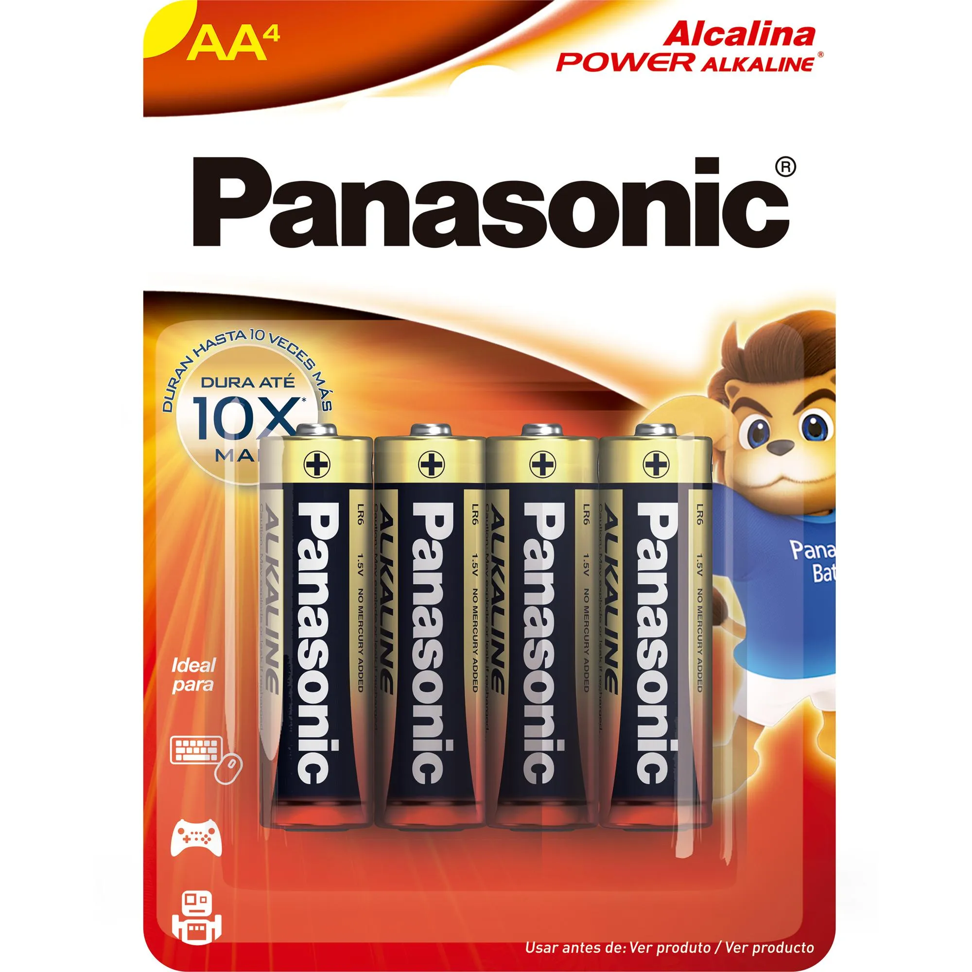 Pilha Alcalina 1,5V AA LR6 (C/4 Pilhas) Panasonic (31569)