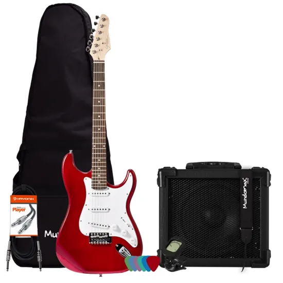 Kit Guitarra Completo G-100 Vermelha GIANNINI + Cubo + Afinador + (31761)