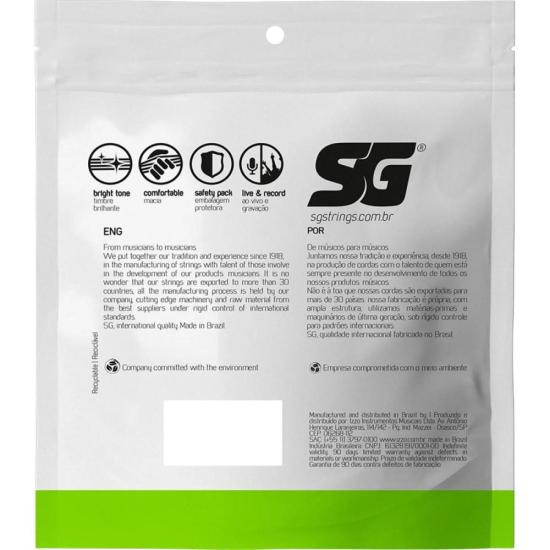 Encordoamento para Contrabaixo SG 4 Cordas .040 Extra Light Niquel por 80,00 à vista no boleto/pix ou parcele em até 3x sem juros. Compre na loja Mundomax!