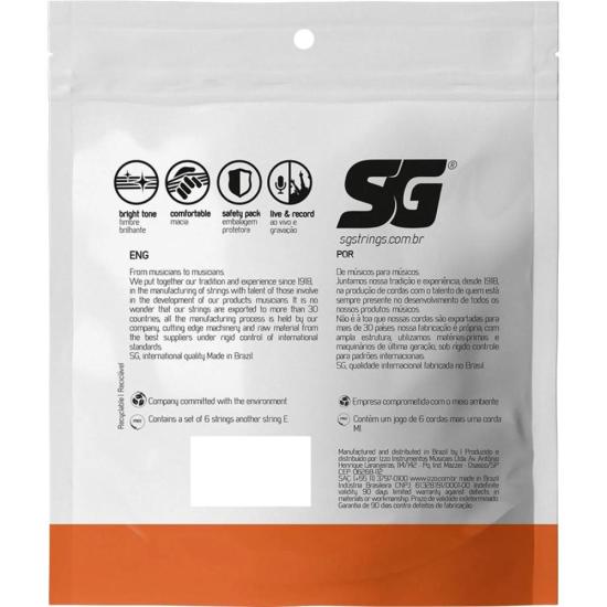 Encordoamento para Violão SG em Aço .011 Custom Light Phosphor Bronze por 28,00 à vista no boleto/pix ou parcele em até 1x sem juros. Compre na loja Mundomax!