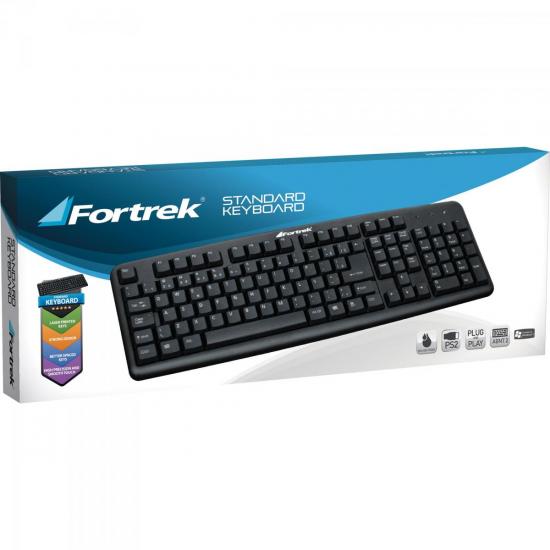 Teclado Standard PS2 ABNT2 SK-101BK Preto FORTREK por 32,90 à vista no boleto/pix ou parcele em até 1x sem juros. Compre na loja Mundomax!