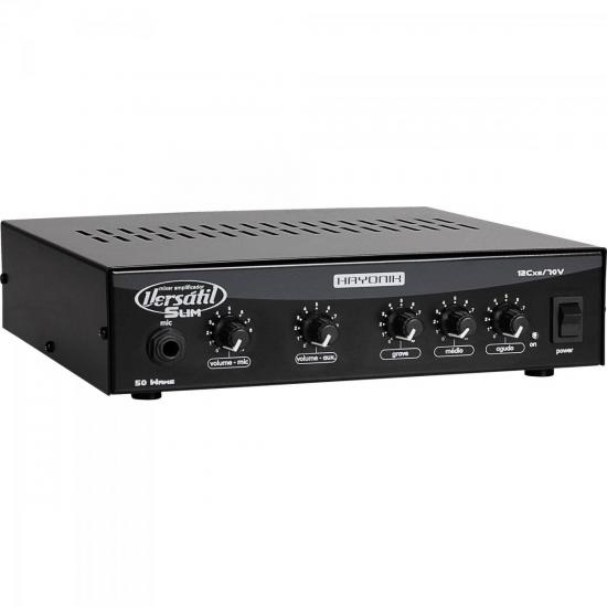 Amplificador 50W VERSATIL SLIM MONO 70V Preto HAYONIK por 299,00 à vista no boleto/pix ou parcele em até 10x sem juros. Compre na loja Mundomax!