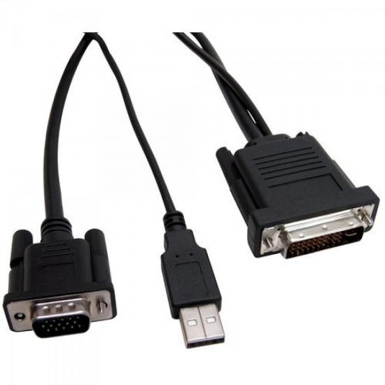 Cabo para Projetor DVI/USB+VGA 1,8 Metros Preto por 0,00 à vista no boleto/pix ou parcele em até 1x sem juros. Compre na loja Mundomax!