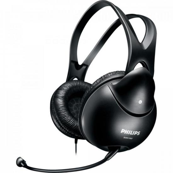 Fone de Ouvido Multimídia com Microfone SHM1900/00 Preto PHILIPS por 0,00 à vista no boleto/pix ou parcele em até 1x sem juros. Compre na loja Mundomax!