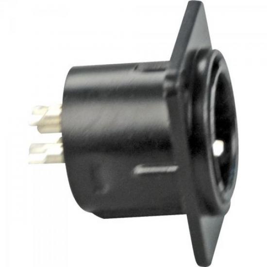 Conector XLR Macho Ferro Trava de Embutir CA216 Preto HYX por 0,00 à vista no boleto/pix ou parcele em até 1x sem juros. Compre na loja Mundomax!