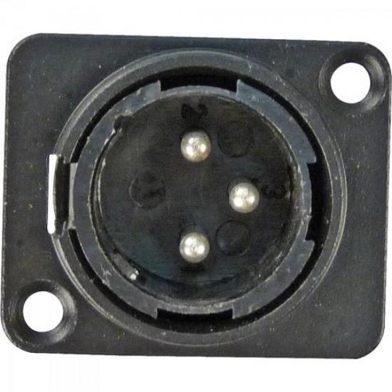 Conector XLR Macho Ferro Trava de Embutir CA216 Preto HYX por 0,00 à vista no boleto/pix ou parcele em até 1x sem juros. Compre na loja Mundomax!