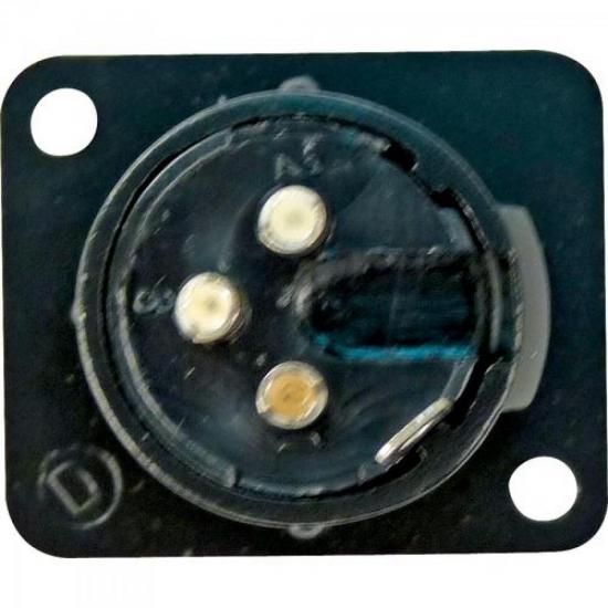 Conector XLR Macho Ferro Trava de Embutir CA216 Preto HYX por 0,00 à vista no boleto/pix ou parcele em até 1x sem juros. Compre na loja Mundomax!