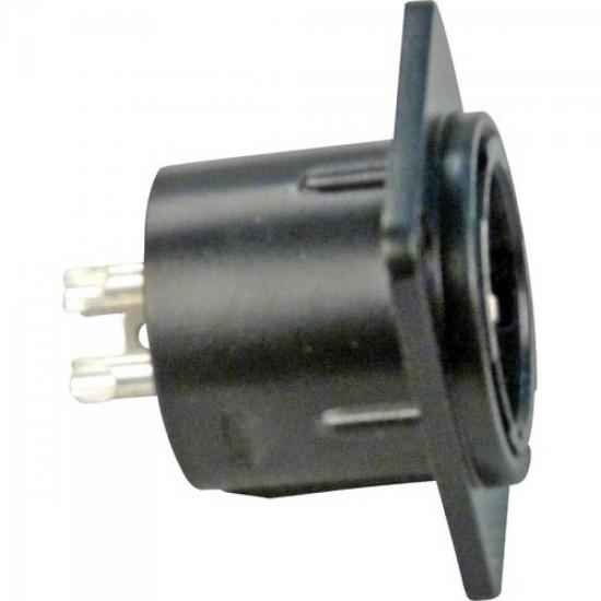 Conector XLR Macho Ferro Trava de Embutir CA216 Preto HYX por 0,00 à vista no boleto/pix ou parcele em até 1x sem juros. Compre na loja Mundomax!
